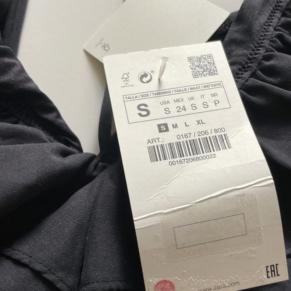 NWT Black Zara large ruffle one piece swimsuit - Picture 9 of 10